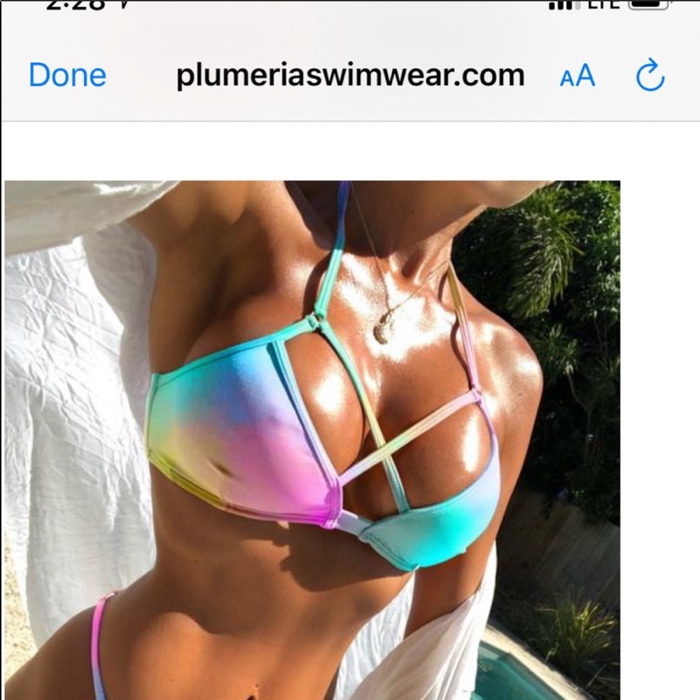Plumeria swimwear unicorn top